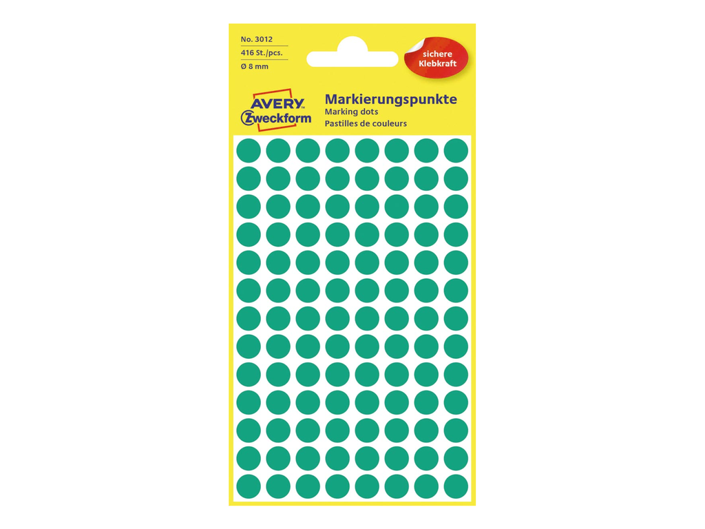 Etiketten Avery Ø8mm groen (416)