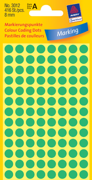 Etiketten Avery Ø8mm groen (416)