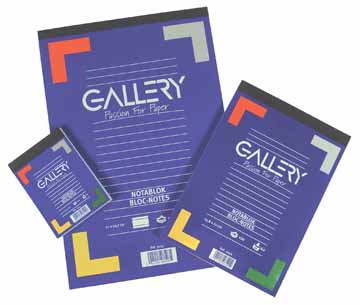 Schrijfblok Gallery geniet A4 gelijnd 100vel 70gr afscheurbaar