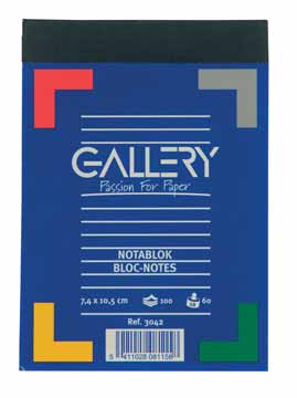 Schrijfblok Gallery 7,4x10,5cm A7 gelijnd 100vel