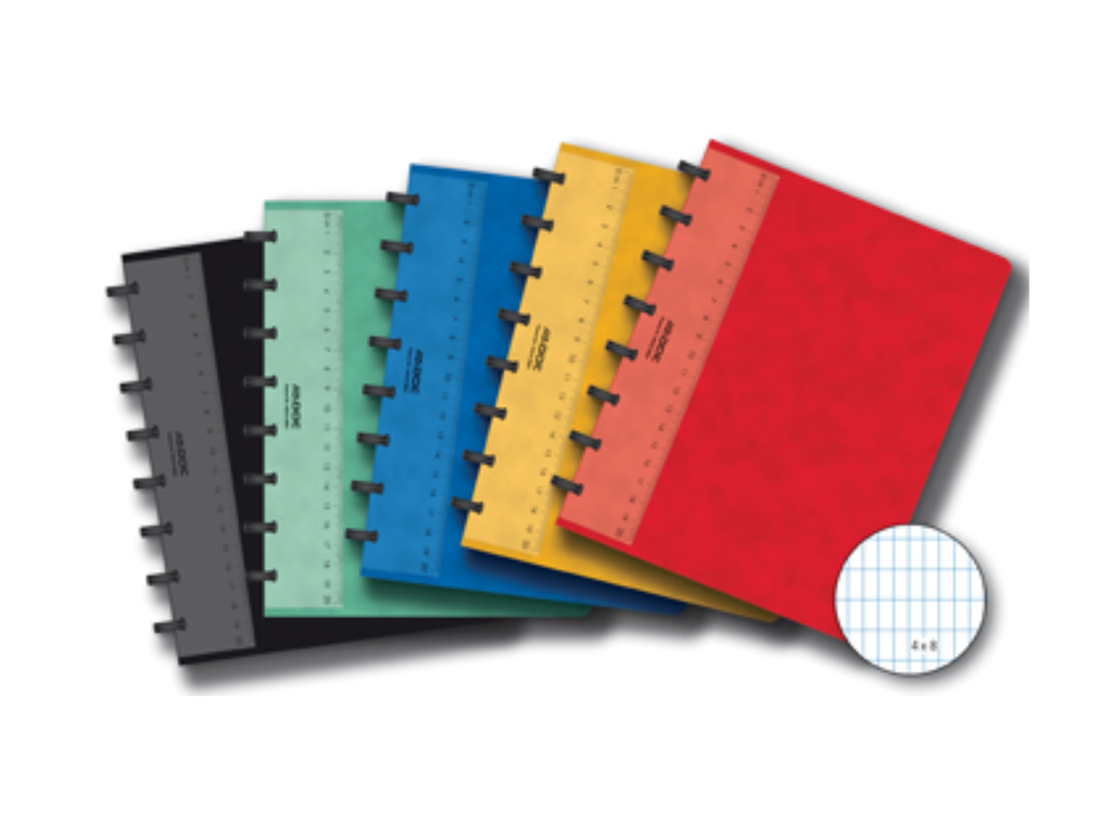 Schrift Adoc Classic Lyon karton A5 commercieel geruit 144blz met meetlat en kantlijn assorti