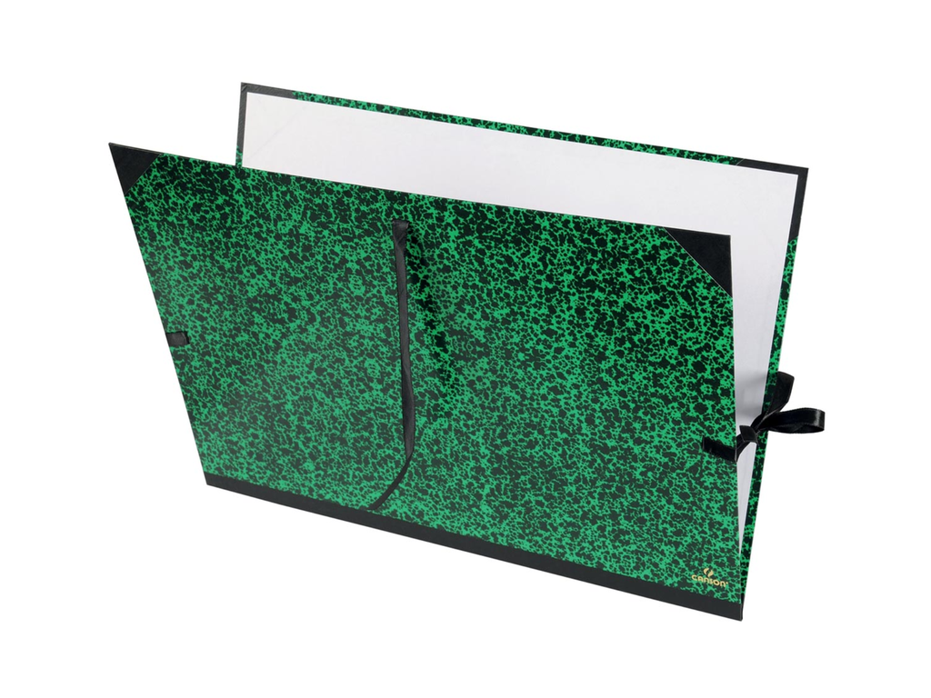 Tekenmap Canson classic 78x115cm met linten groen/zwart