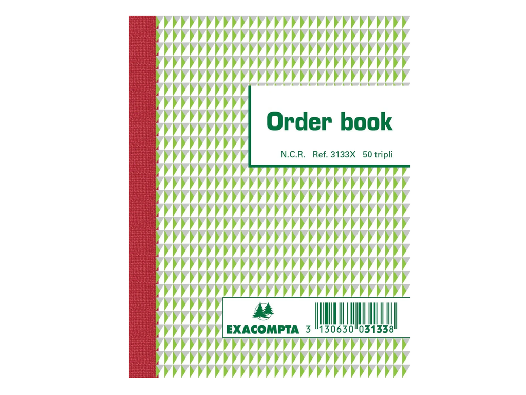 Orderboek Exacompta karton 13,5x10,5cm 50blad tripli gelijnd