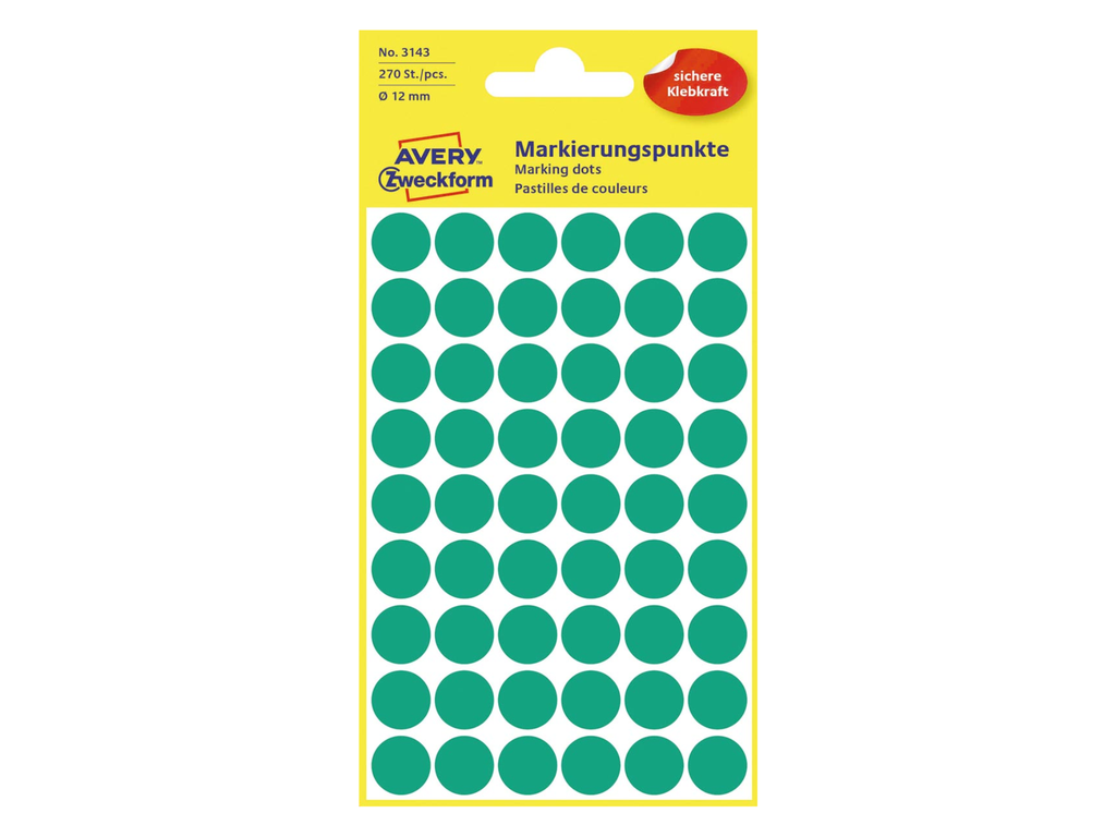 Etiketten Avery Ø12mm donkergroen (270)
