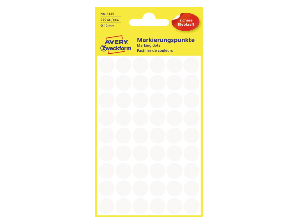 Etiketten Avery Ø12mm wit (270)