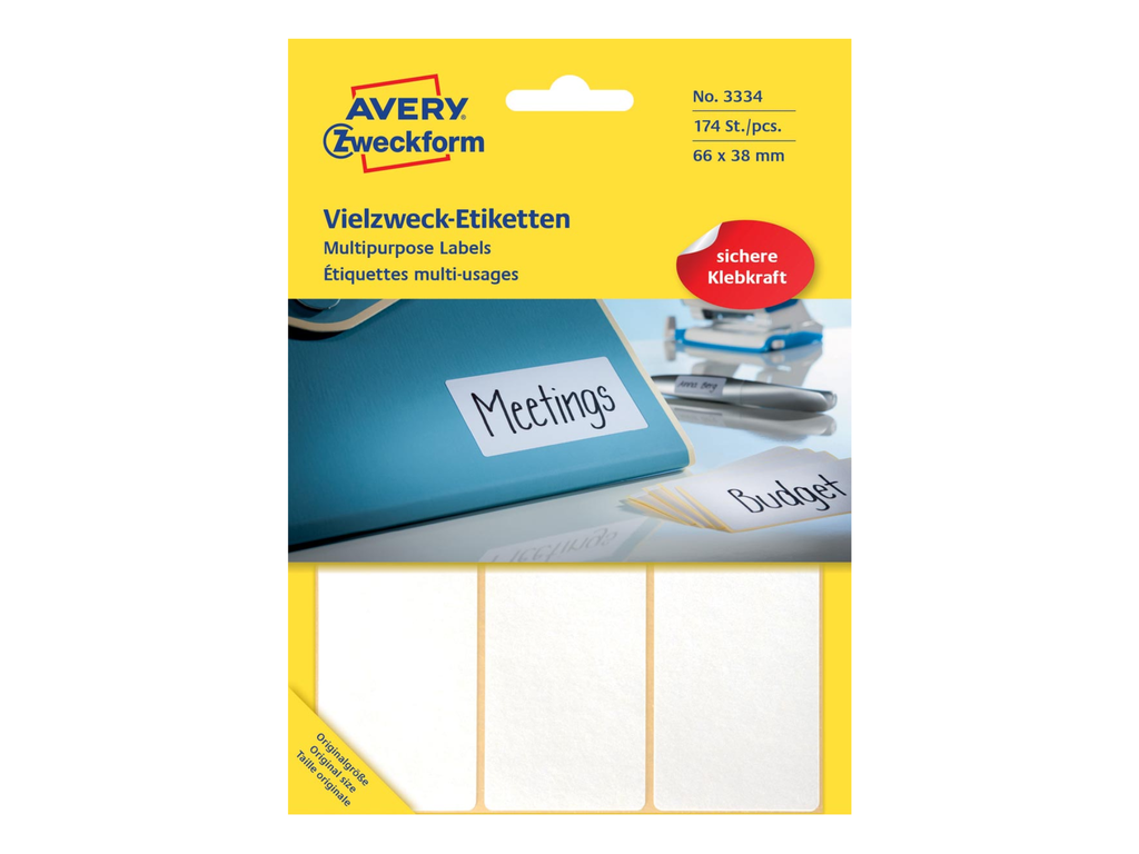 Etiketten Avery 66x38mm wit (174)
