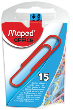 Paperclip Maped 50mm ronde punt gegalvaniseerd staal assorti (15)