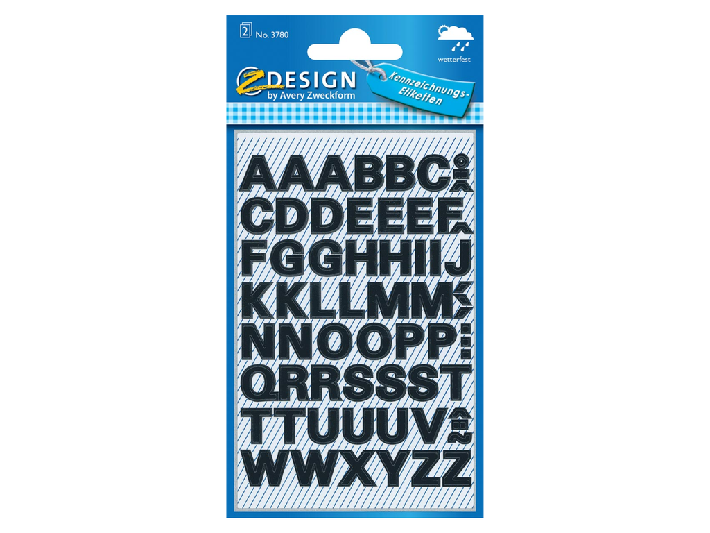 Etiketvel Avery Z-design Home letters 9,5mm weer- en waterbestendig zwart (2)