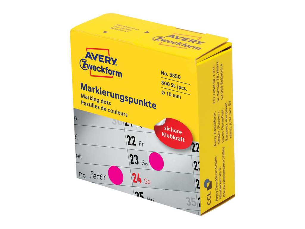 Marking Dots Avery Ø10mm rood (800)