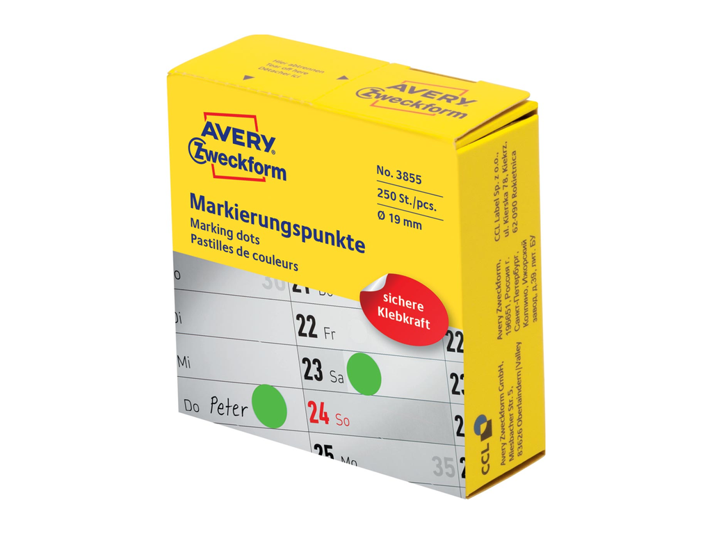 Marking Dots Avery Ø19mm groen (250)
