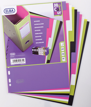 Tabbladen Oxford MyColour PP A4 11-gaats 10 tabs