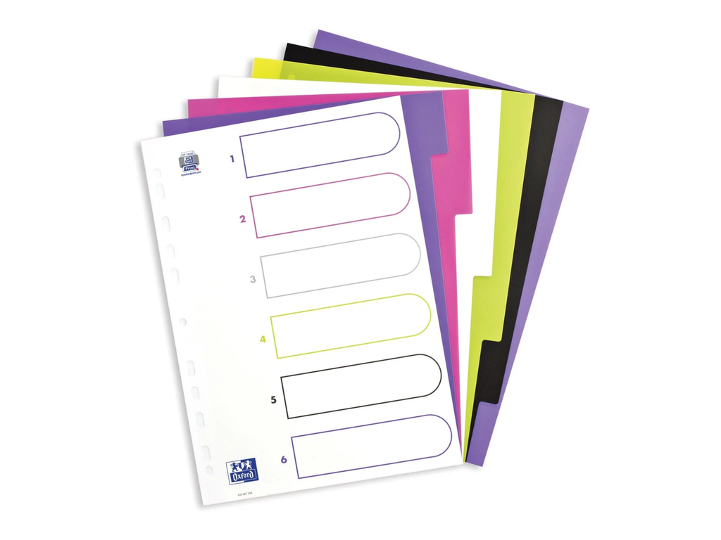 Tabbladen Elba MyColour PP A4 6 tabs 11-gaats assorti