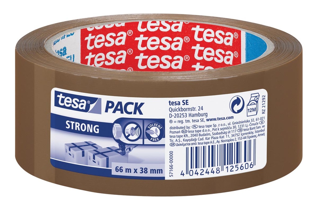 Verpakkingstape Tesa PP 4024 38mmx66m havana