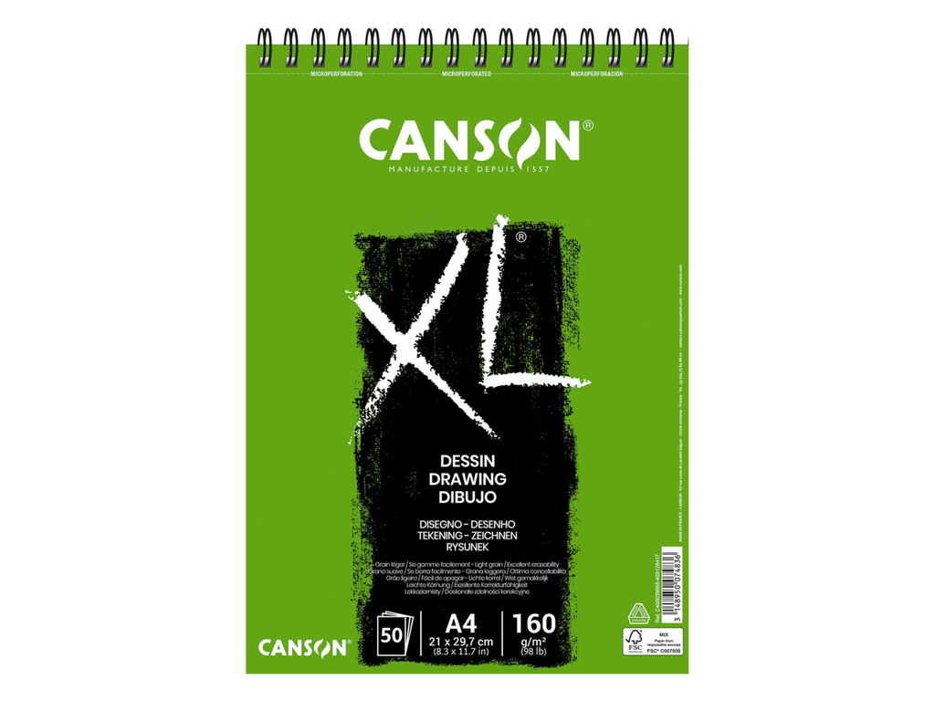 Tekenblok Canson XL A4 160gr 50vel wit