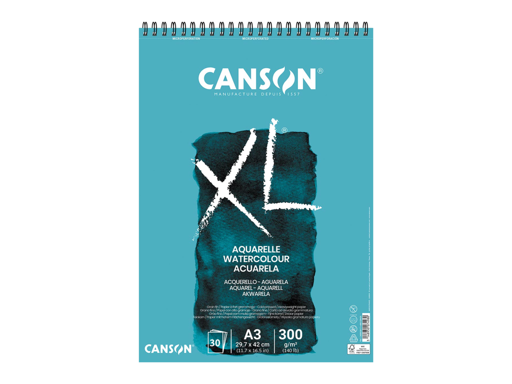 Schetsblok Canson XL aquarelle A3 300gr 30vel wit