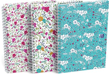 Spiraalschrift Oxford Floral hardcover B5 gelijnd 120blz assorti