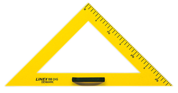 Geodriehoek Linex schoolbord 45/90° geel