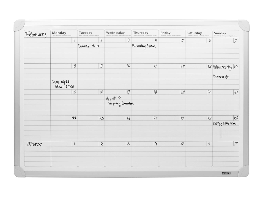 Maandplanner Desq magnetisch 60x90cm