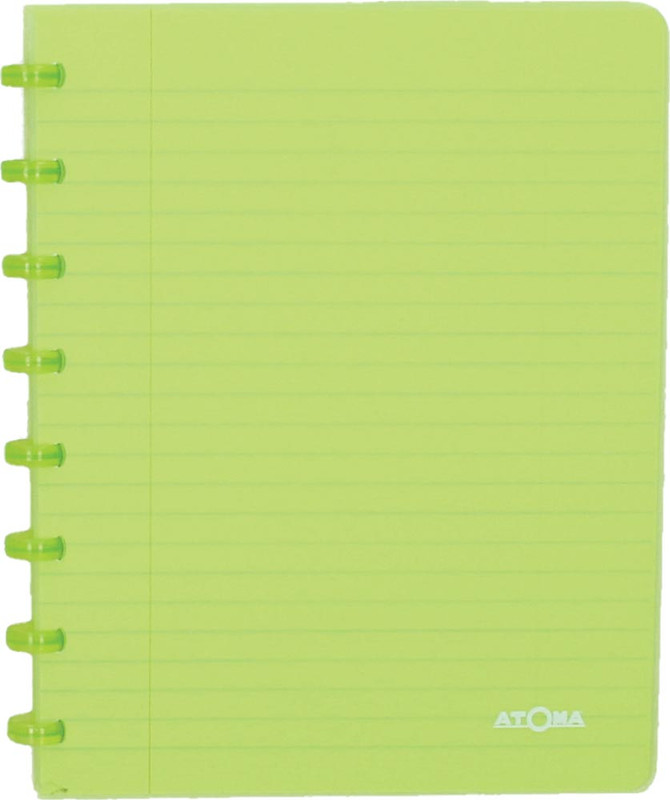 Schrift Atoma Trendy PP A5 gelijnd 144blz transparant groen