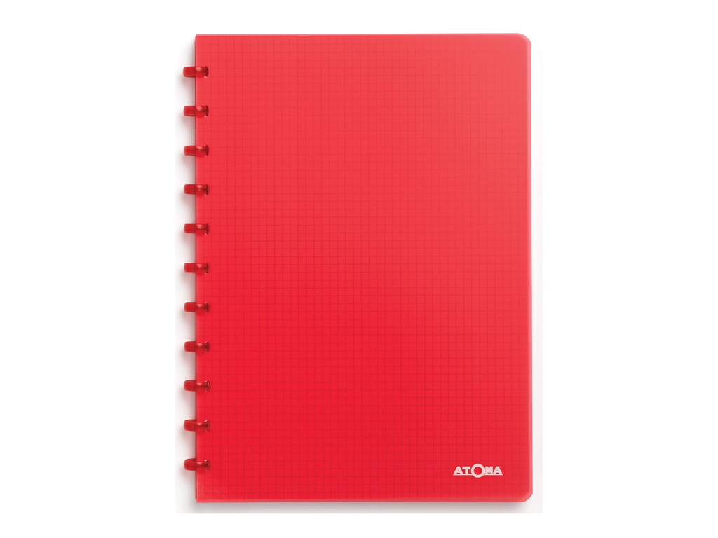 Schrift Atoma Trendy PP A4 geruit 144blz transparant rood