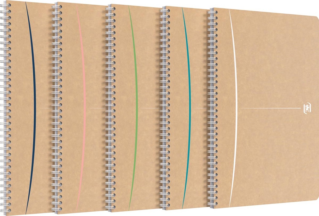 Spiraalschrift Oxford Touareg karton A4 gelijnd 180blz assorti