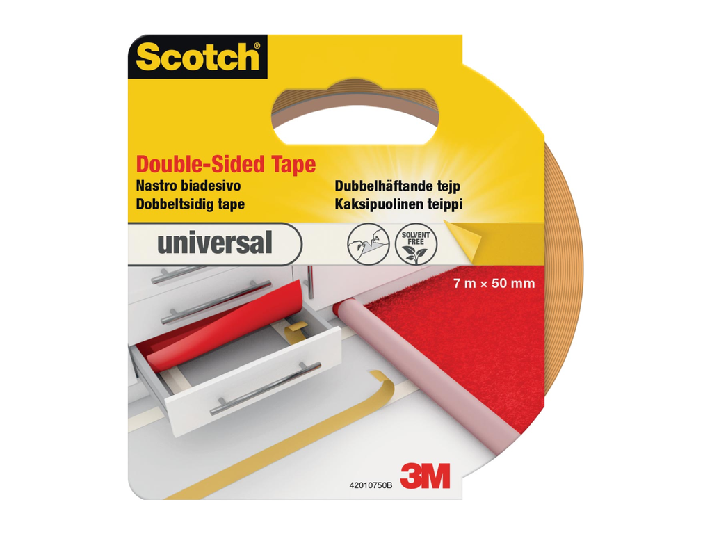 Dubbelzijdige tape Scotch universal tapijt & vinyl 50mmx7m