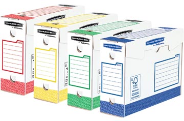 Archiefdoos Fellowes Bankers Box Basic Heavy Duty 253x345mm rug 100mm assorti (8)