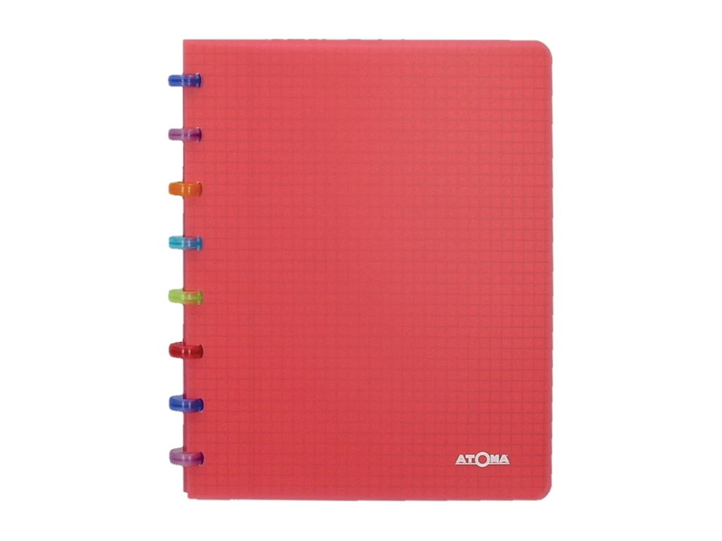 Schrift Atoma Tutti Frutti PP A5 commercieel geruit 144blz transparant rood