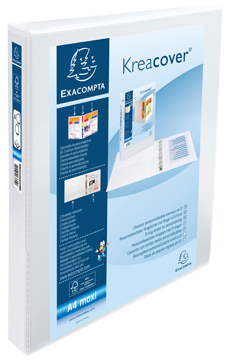 Panorama ringmap Exacompta PP A4 maxi 4 D-ringen 25mm rug 47mm 3 insteekvakken wit