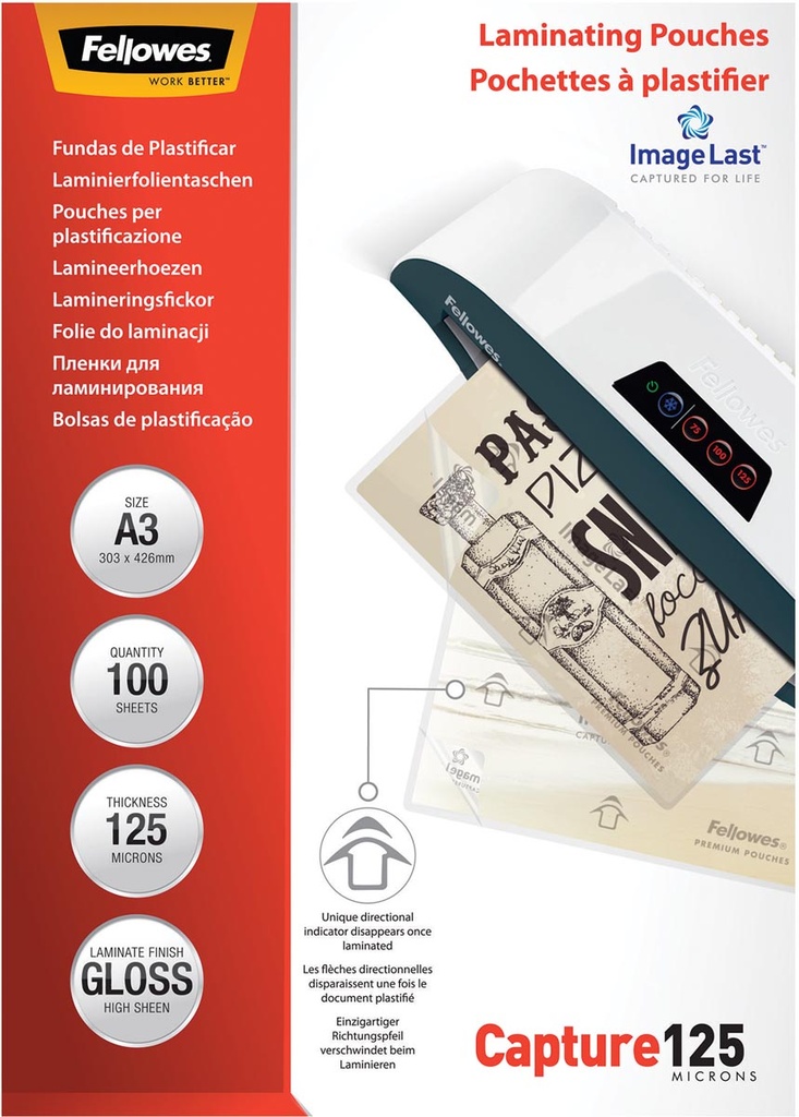 Lamineerhoes Fellowes ImageLast Capture A3 2x125µ (100)