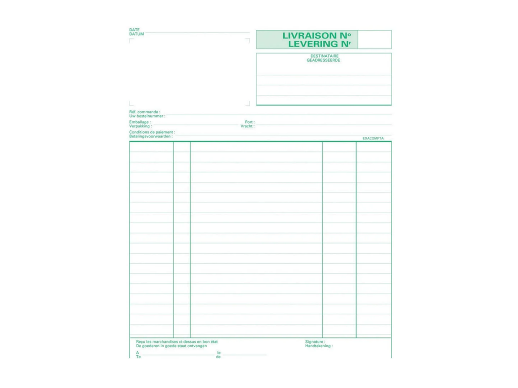 Leveringen Exacompta karton 21x18cm 50blad tripli tweetalig