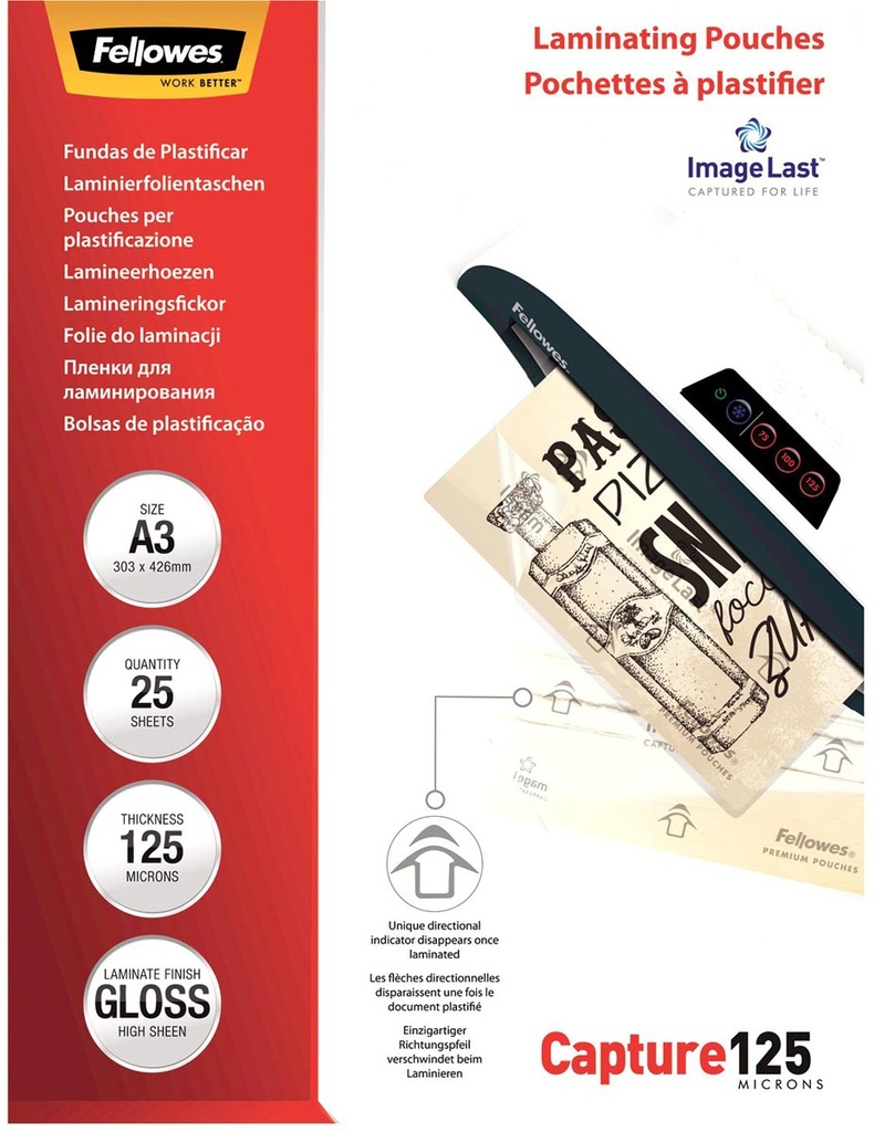 Lamineerhoes Fellowes ImageLast Capture A3 2x125µ (25)