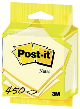 Memoblok Post-It Kubus 76x76mm 450vel geel