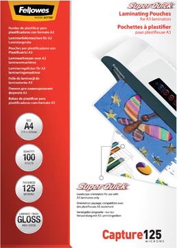 Lamineerhoes Fellowes Capture SuperQuick A4 2x125µ (100)