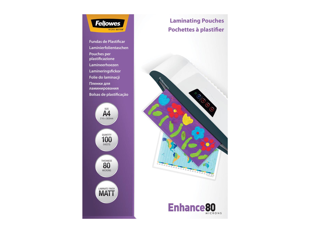 Lamineerhoes Fellowes Enhance A4 2x80µ mat (100)