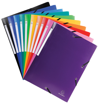Elastomap Exacompta opaak PP met 3 kleppen A4 assorti