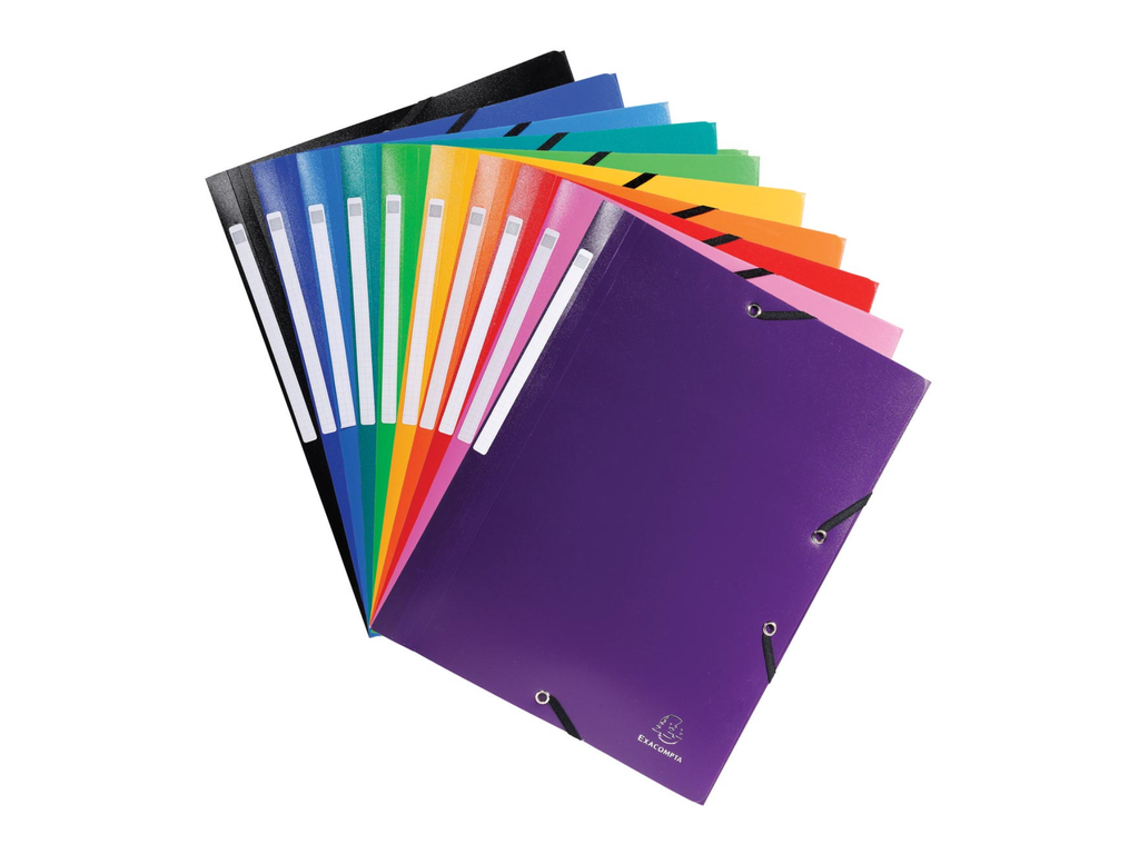 Elastomap Exacompta opaak PP met 3 kleppen A4 assorti