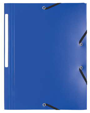 Elastomap 3 kleppen Exacompta PP A4 blauw