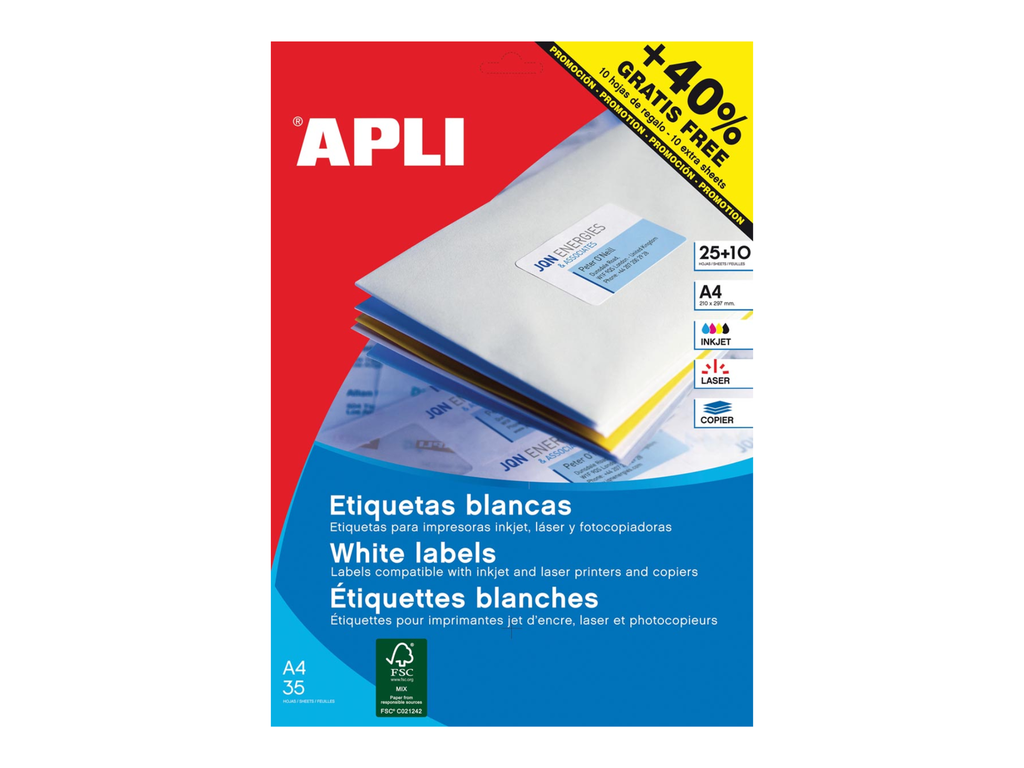 Etiketten Apli 24 etik/bl 70x37mm (25)