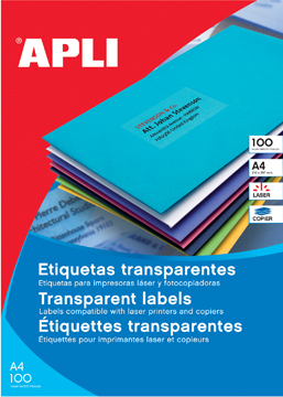 Etiketten Apli polyester transparant 44 etik/bl 48,5x25,4mm (20)