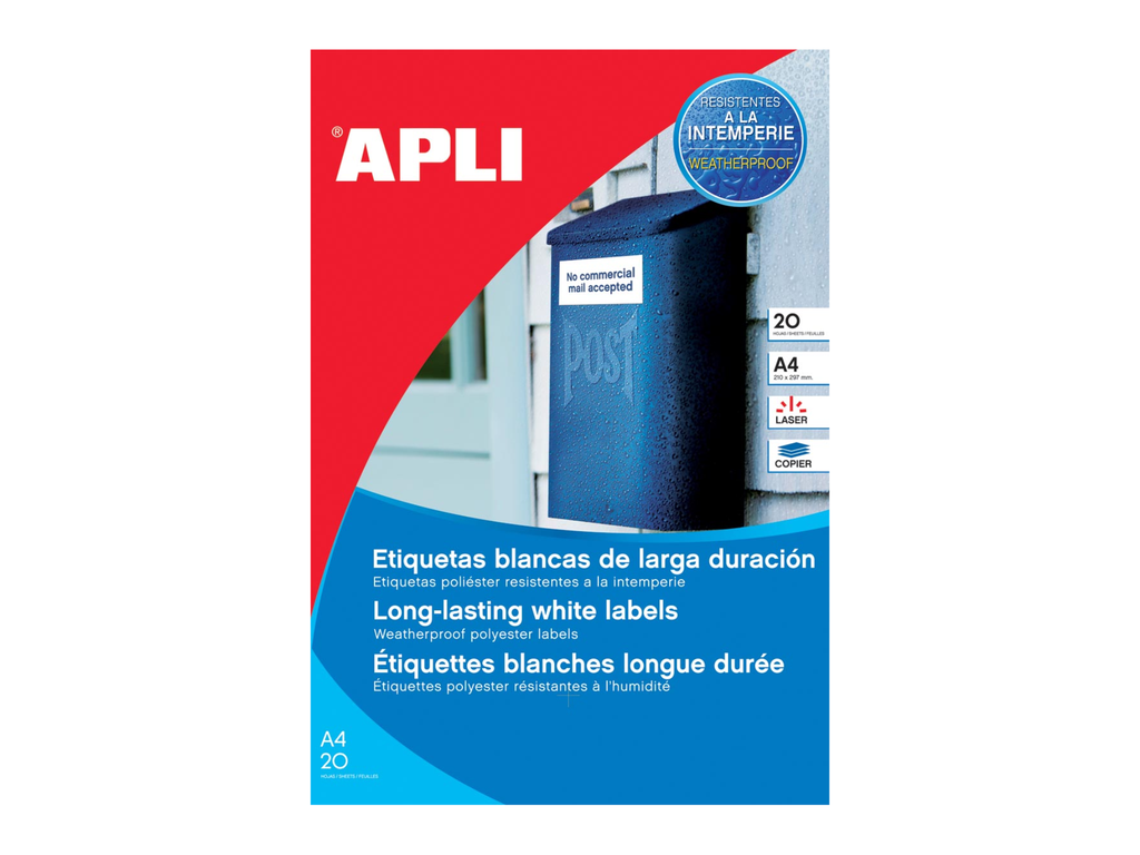 Etiketten Apli ronde hoeken 04 etik/bl 190x61mm (25)