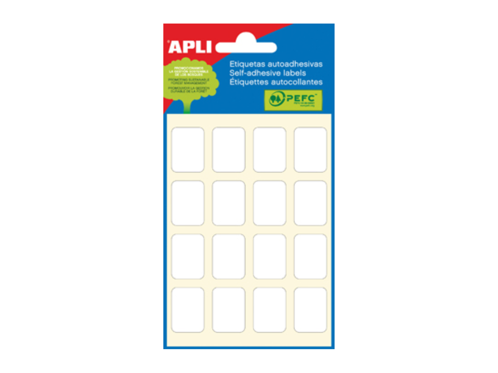 Etiketten Apli 16x22mm wit (96)