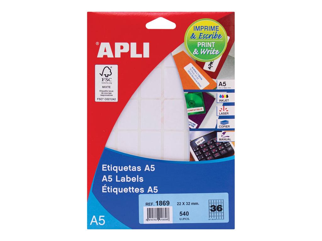Etiketten Apli A5 36 etik/bl 22x32mm (15)