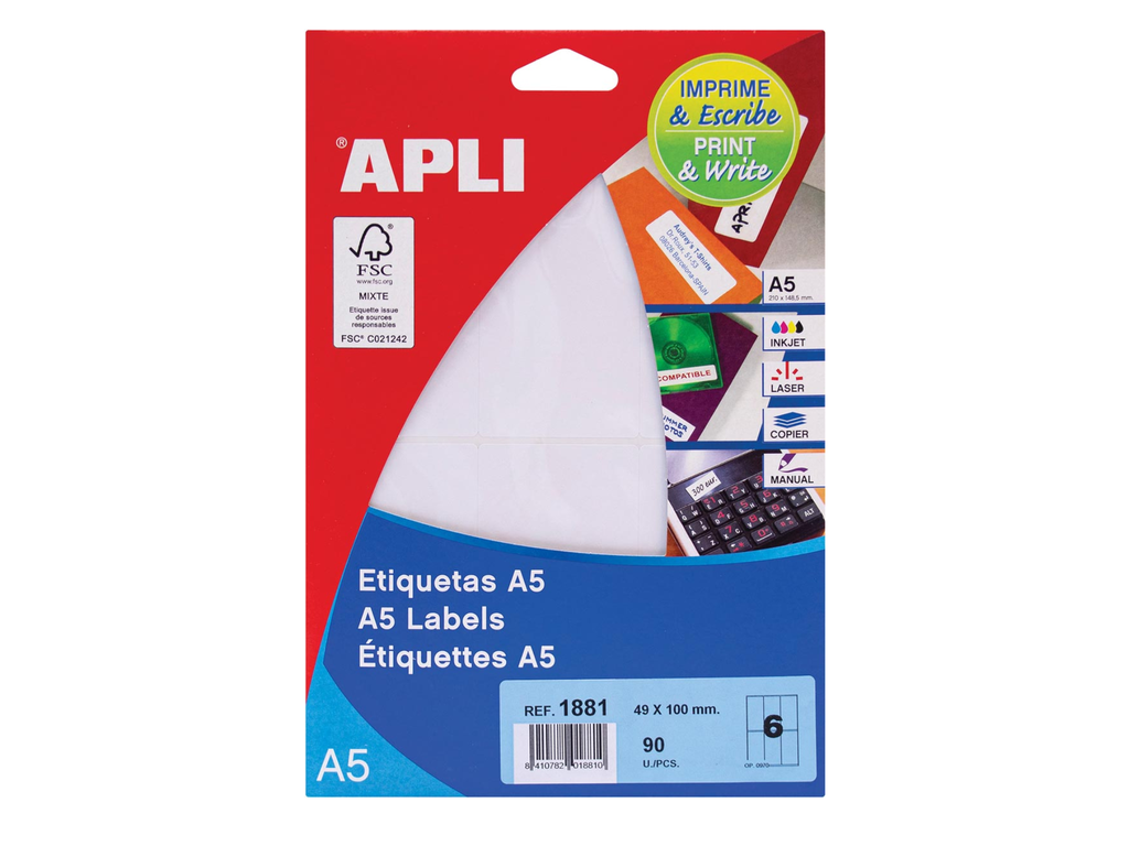 Etiketten Apli A5 6 etik/bl 49x100mm (15)