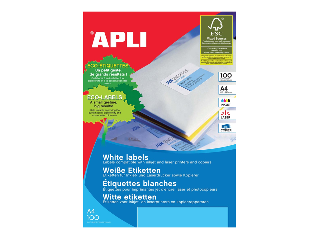 Etiketten Apli 18 etik/bl 63,5x46,6mm (100)