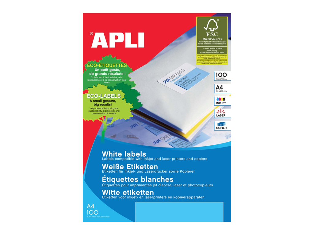 Etiketten Apli 08 etik/bl 99,1x67,7mm (100)