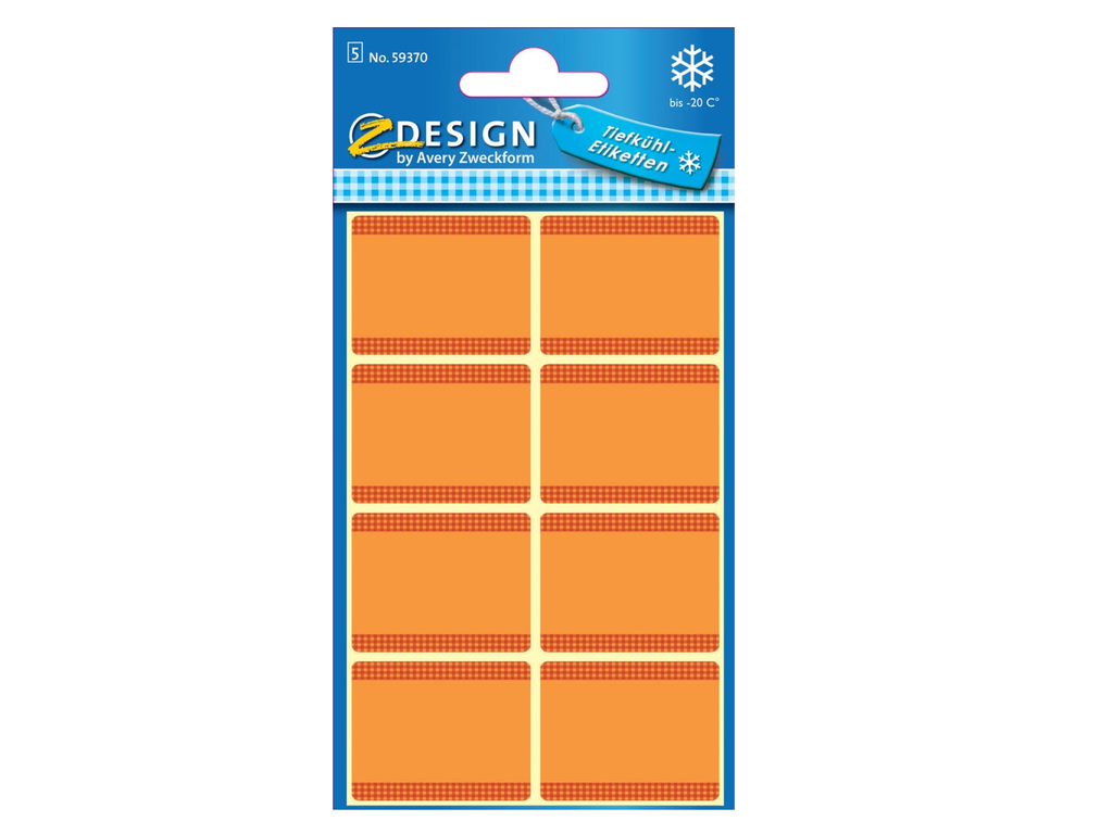 Etiketten Avery Z-design Home 36x28mm voor diepvries oranje (40)