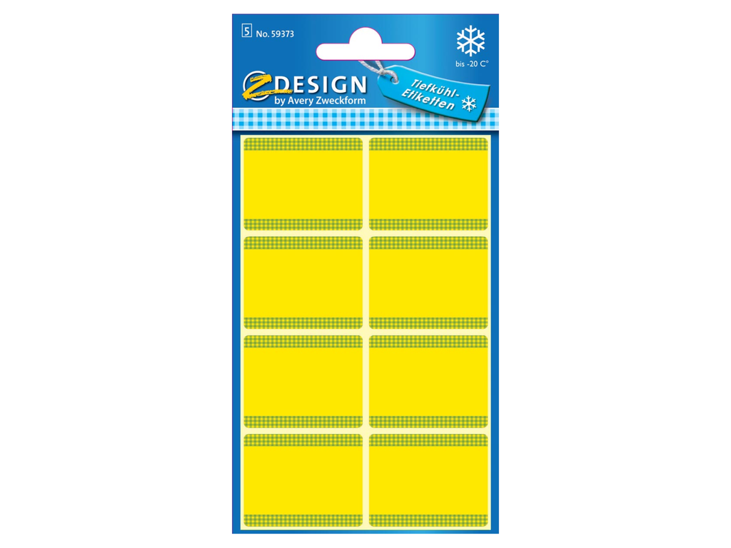 Etiketten Avery Z-design Home 36x28mm voor diepvries geel (40)