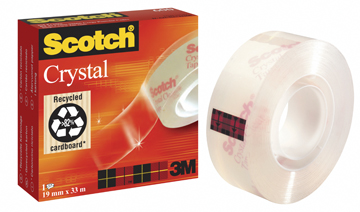 Plakband Scotch Crystal Tape 19mmx33m voor kleine afroller