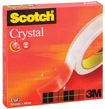 Plakband Scotch Crystal tape 19mmx66m voor grote afroller